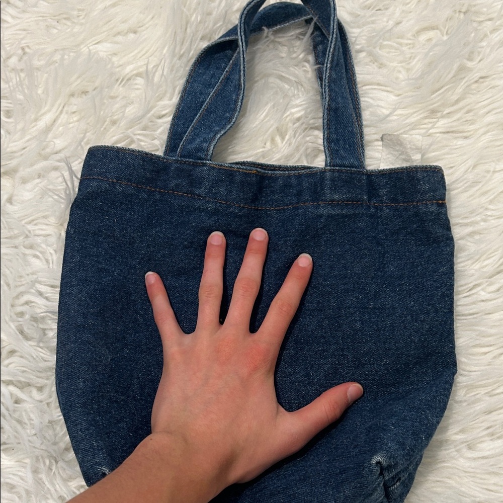 Stylish Denim and Patterned Mini Tote Bag Set - Picture 6 of 12